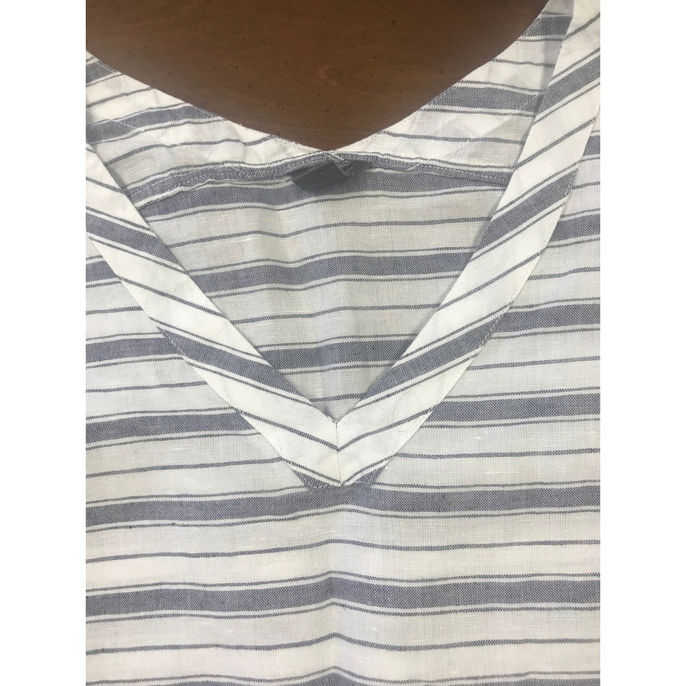 Eddie Bauer Women Striped V Neck 3/4 Sleeve Linen Blend‎ Top XL - Picture 3 of 6